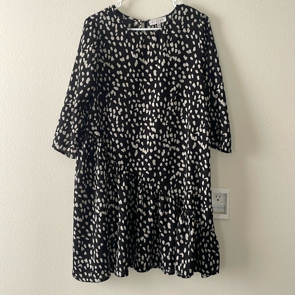 HAYDEN Womens Shift dress black/cream cheetah print Large